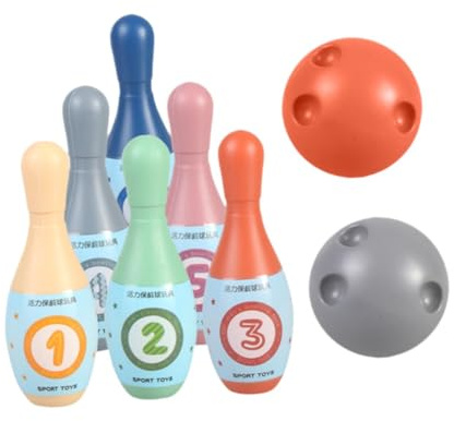 Gralara 8 Piezas Juego de para Niños con Conjunto de Boliches Pelota Deportivo para Usar en Casa O Jardín Material PP Adecuado para Actividades, con Número
