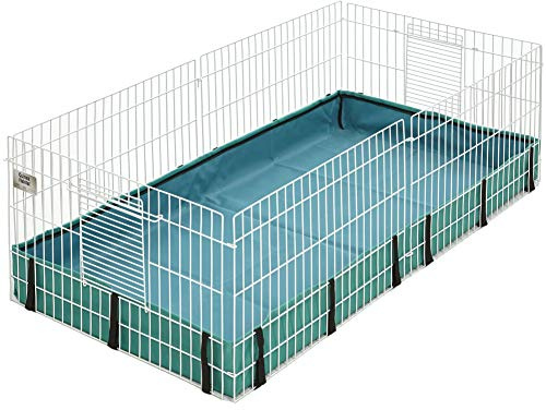 MidWest Homes for Pets Guinea Habitat Cage, Washable PVC Canvas Bottom, Secure Sides, Tool-Free Setup, Expandable Small Animal Cage for Guinea Pigs, 171GH