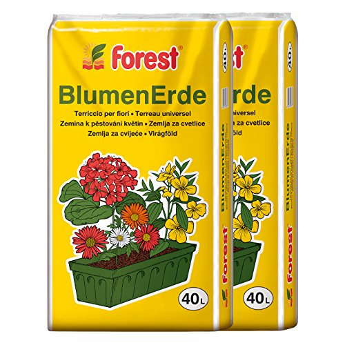 Blumenerde FOREST 2 Sack á 40 Liter = 80 Liter Qualitäts Blumen- & Pflanzerde aus Bayern