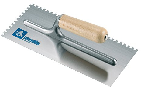 Ausonia - Frattazzo per colla 28x12 manico legno Dente 10X10