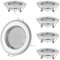 HCFEI 6er Set LED Einbaustrahler ultra flach mit LED Spot Modul 230V I 3W 320 lm I Warmweiß 3000K I 120°Abstrahlwinkel I Dimmbar I Chrom I 55 mm Einbauloch I Einbauleuchte rund