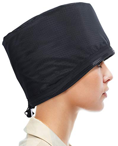 Cappellino per Capelli Elettrico, Trattamento per Capelli Caldi SPTHTHHPY, 2 temperature regolabili SPA Multifunzionale di Bellezza Nutrizionale dei Capelli del Cappello a Vapore (Nero)