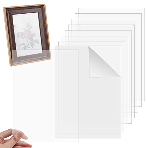 OLYCRAFT 20 Sheets 10x15cm Clear PS Sheets 0.5~0.9mm Thick Transparent Plastic Sheet Clear Protective Sheet Plastic Panel Frame Replacement for Picture Frame Glass Replacement Projects Display