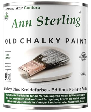 Ann Sterling Kreidefarbe Shabby Chic Möbelfarbe Vintage Möbellack Edition Feinste Farbe Innen und Außen Bastelfarbe 750ml. / ca.1Kg (Smoked Green)