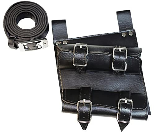Kevrnabxi Medieval Sword Belt Waist Sheath Scabbard Frog Holder Adult Men Larp Knight Weapon Costume Rapier Ring Belt Holster for Katana (2,black)