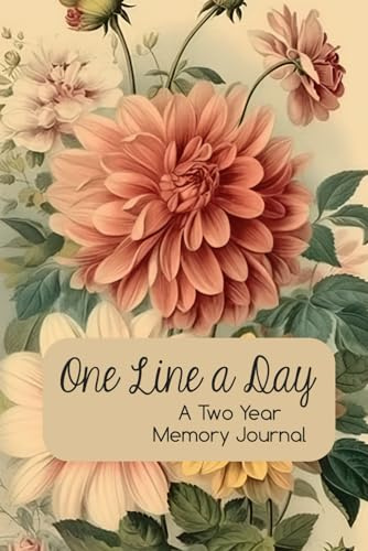 One Line A Day A Two Year Journal dagbok minnesbok blommig akvarell för mamma, mormor, missionär och vän