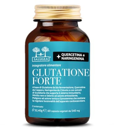 Glutatione Forte Salugea - Integratore 100% Naturale - Con Glutatione Ridotto, Quercetina, Naringenina, Selenio e OxiP®