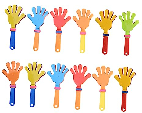 Toyvian 24st Klatschendes Spielzeug Affenspiel Geräuschemacher Aus Kunststoff Goodie-Bags-füller Klöppel Für Geburtstagsgeschenke Fußball-handklatscher Hand Fan - 28c Plastik Mini