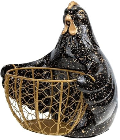 Canasta De Huevos De Gallina Cesta para Huevos con Resina, Cesta De Almacenamiento para Huevos con Forma De Gallina Y Pollo, Cesta De Frutas(B)