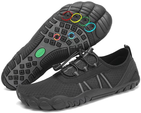 SAGUARO Escarpines Mujer Zapatillas Agua Hombre Secado Rápido Barefoot Zapatos de Agua Antideslizante Escarpines Surf Ligeras Zapatillas Minimalistas para Playa Snorkel Kayak Negro Intenso,Gr.37