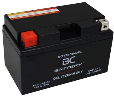 BC BATTERY Motorrad Starterbatterie mit GEL 12V 8,6Ah BCTZ10S-GEL Moto&Scooter, wartungsfrei versiegelt vorgeladen ähnlich YTZ10S