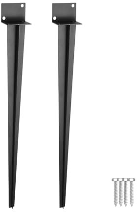 ISOISL Manicotto per pali in legno, lunghezza 55 x 700 mm, supporto per pali da inserire, con punta lunga, manicotto per recinzioni, progetti da giardino (2 pezzi)