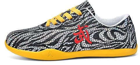 Unisex Tai Chi Kung Fu Scarpe Traspirante Antiscivolo Arti Marziali Sport Palestra Trainer per Allenamento Quotidiano A Piedi Esercizi Mattutini,Nero,33 EU