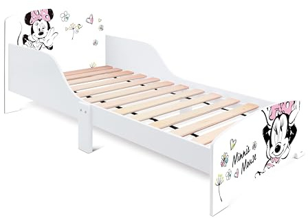 Disney Minnie barnsäng 70 × 143 × 60 cm med säkerhetsräcken – idealisk från 3 år – Pure-serien