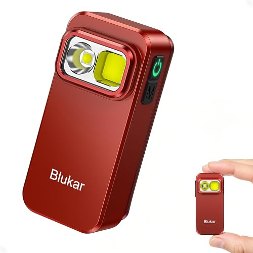 Blukar Linterna LED Recargable de Clip, SúperBrillante EDC Linternas, 5 Modos&4 Niveles de Brillo, IPX6 Impermeable Portátil Flashlight, Larga Duración para Camping/Senderismo/Emergencia Al Aire Libre