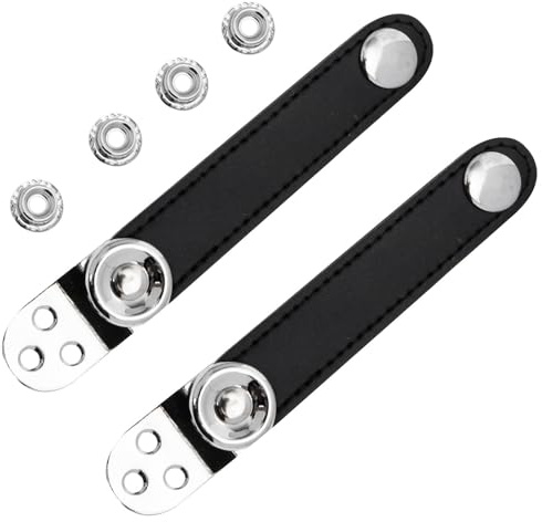 Lurrose Cinghia per Fisarmonica in Pelle Bovina con Fibbie Metalliche Doppio Strato Nero, Facile da Installare e Compatta, per Fisarmoniche a Soffietto