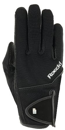 Roeckl Sports Reithandschuh Milano, Freizeit Sommer Handschuh, Schwarz 6.5
