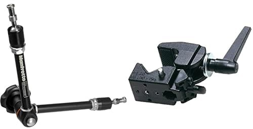 Manfrotto Magic Arm - Brazo de fricción Variable + 035FTC - Abrazaderas (5,500 cm, Negro, 1 Pieza)