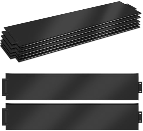 YUENFONG 15m Beeteinfassung Rasenkante Metall Verzinkt Flexible Beetabgrenzung Beetumrandung Mähkante Palisade Gartendekorativ UV und Witterungsbeständig, 100 cm x 15 cm, Schwarz (15 Stücke)