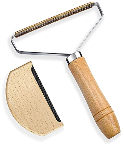 2PCS Rasoir Anti Bouloche, Manuel Rasoir Anti Bouloche et Peigne en Cachemire, pour la Maison, Le Bureau, la Voiture et Les Voyages Soins De Pull Cachemire Vêtements Outil Enlever Flesh-Colored
