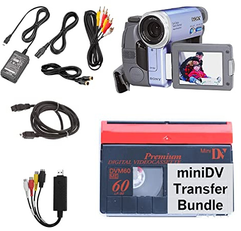miniDV Player Transfer Bundle for Digitizing miniDV tapes, Includes mini DV camcorder and USB adapter