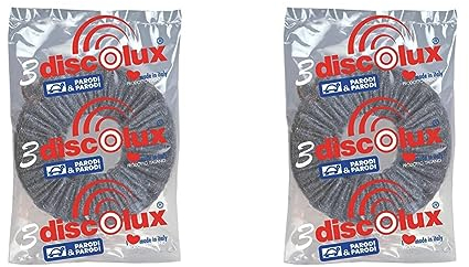 Parodi&Parodi DISCOLUX - 3 discos de lana de acero, pulidora, suelo, Art 105, color gris (Paquete de 2)