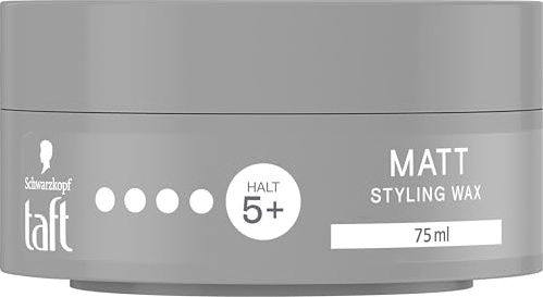 Schwarzkopf TAFT Styling Wax Matt (75 ml), Haarwax für mattes Finish mit langanhaltendem Halt, schonend für Haar und Kopfhaut, veganes, Haarstyling-Wax