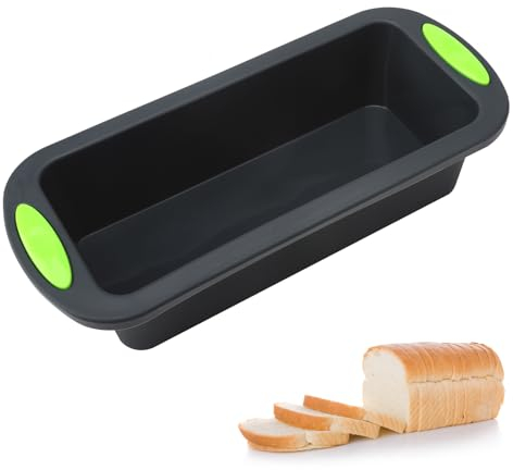 HENGBIRD 28x12x6.5 cm Brotbackform Silikon backform, kastenform brot, kuchenform silikon kastenform, silikons brotbackform kasten BPA-frei, silikons backform für Kuchen & Brote (Grau)