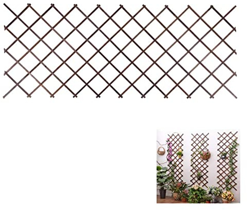 Extendable Lattice wooden fence - Balcony climbing Garden trellis, Wall Mounted Decorative Guardrail, Multifunction plant Climbing Vine Trellis, for to Villa Community/courtyard/garden/lawn Stabilize