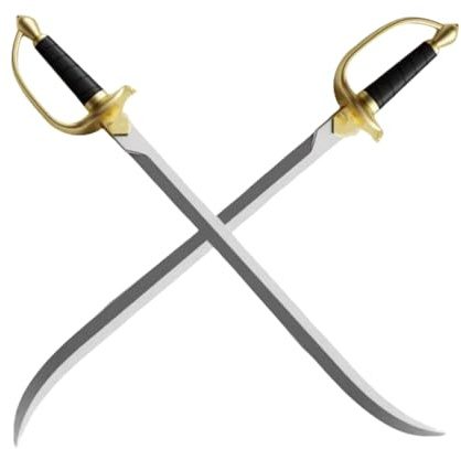 damdos halloween rekvisita cosplay svärdskvar, 2 st 76 cm (30 tum) piratkapten svärdsrekvisita roller, cos kniv PU vapen födelsedag presenter (2 st set piratsvärd)