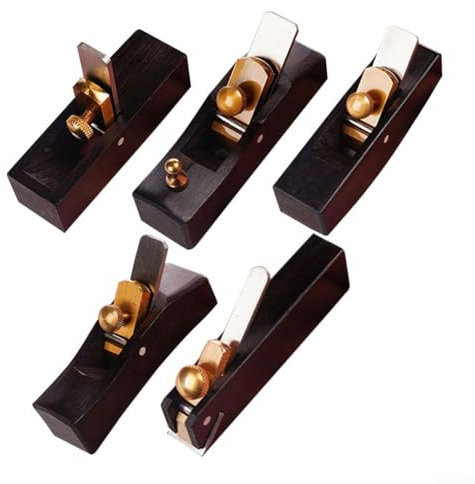 ArcFlat Bottom Hand Plane, Hard Ebony Wood Body, Perfect for Woodworking Projects (round bottomed)