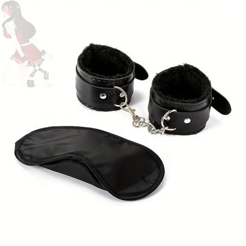 Manette regolabili in pelle PU peluche caviglia polsino, abbigliamento esotico accessori set