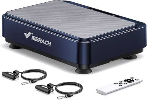 MERACH Mini Plataforma vibratoria para pérdida de Peso y moldeo, Plataforma vibratoria de Entrenamiento de Cuerpo Completo, 1-99 Niveles, 9 programas