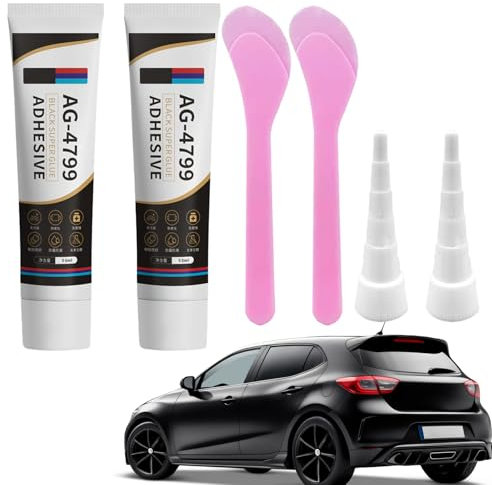 SICONEL Karosseriekleber Schwarz Auto,Scheibenkleber Dichtmasse,Karosseriedichtmasse Schnelle Aushärtung Wasserdicht(50 Ml*2)