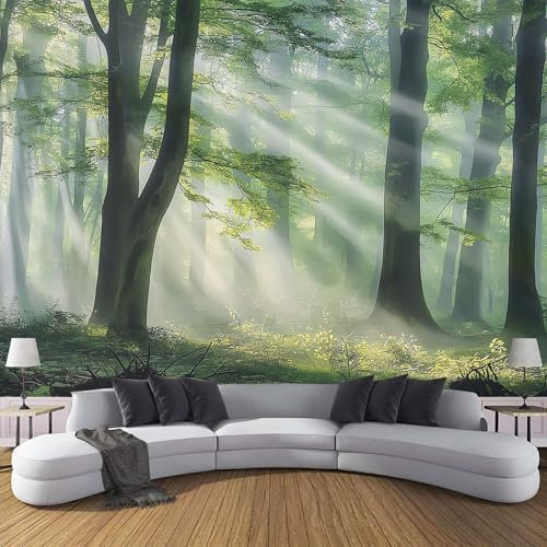 Fotomural Efecto Paisajes Naturales 3D Papel Tapiz, Sol Bosques Papel Pintado Papel Tapiz 3D Decoración De La Pared Murales, Sala De Estar Dormitorio Papel Pintado 350Anx256Al Cm