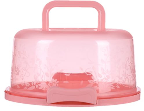 Porta torte con coperchio e manico, contenitore per torte con manico, supporto per torte con coperchio, a cupola, riutilizzabile, ermetico, trasparente, per panetteria, feste di nozze