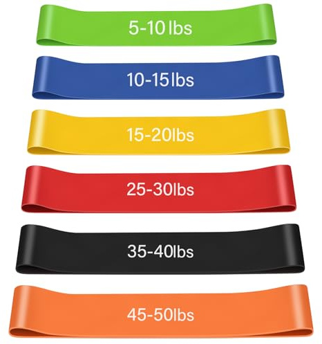 VynyQoo Elastique Musculation, 6 Niveaux de Elastic Musculation(5–50 lbs), Élastiques en Latex Naturel pour Hommes et Femmes, Idéal pour la Formation à Domicile, Le Yoga, Sac de Transport Inclus