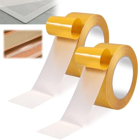 YAYNO 2 piezas Cinta Doble Cara Extrafuerte 2.5cm x 5m Cinta para Dobladillos Pantalones Alfombra Ropa Cortinas Multifonctionnel Tape Para El Hogar la Oficina Y Manualidades
