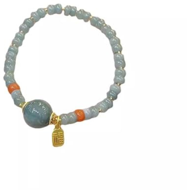 CCXXYGWJ Natural Blue Jade Bead Handkedja för kvinnor High End Creativity Armband