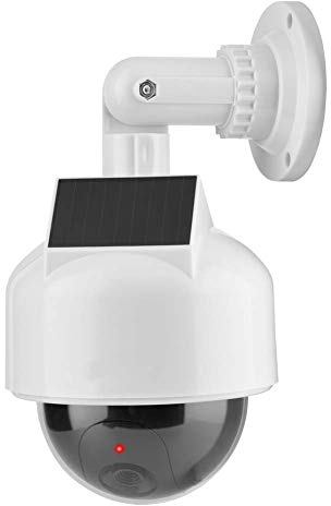 Telecamera Finta Da Esterno, Telecamera CCTV a cupola, Telecamera di sicurezza ad energia solare con luce LED lampeggiante per casa/magazzino