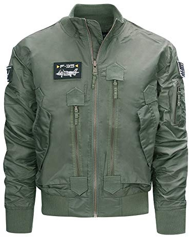 Fostex Garments Bomber leggero tattico F-35 militare (Verde, s)