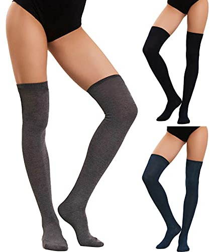 Toocool 1/2/3 Paia parigine Donna Calze Lunghe Calzettoni Alti Calzini BE5818 [Taglia Unica,3 Paia Miste]