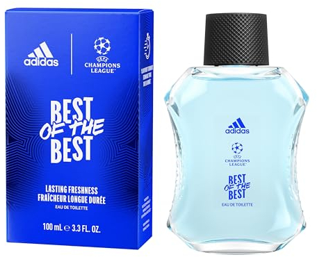 Adidas - Eau de toilette UEFA 9 Best of the Best - Fraîcheur permanente, flacon avec 25% de verre recyclé & capuchon avec 50% de plastique recyclé - 100 ml