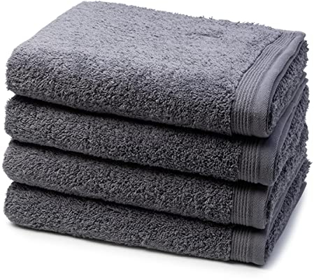 Möve - 4 teiliges Frottier-Set - Superwuschel (4 X Handtuch im Set) - 520 g/m2 - Baumwolle - Walkfrottee - saugstark - weich und flauschig - Stone