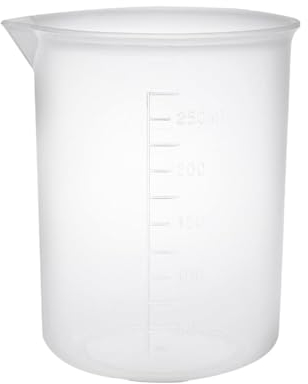 Recogwood 250ml Plastic Measuring Cups, Transparent Lab Graduated Beakers, Heat Resistant Measuring Jugs, Liquid Measuring Cups, Plastic Jug Beakers, Mixing Cups for Baking Cooking Lab