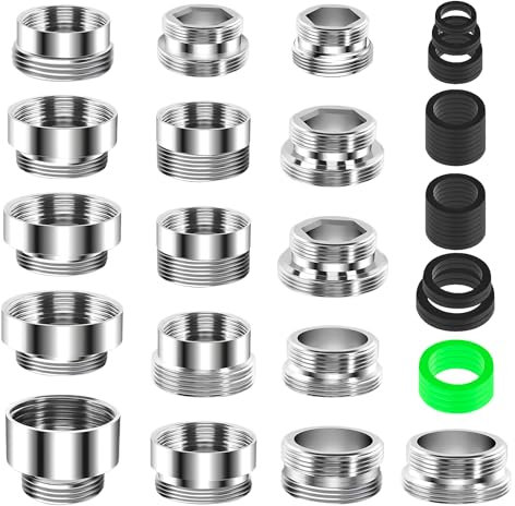 Forbabe Adaptador de grifo, 16 unidades, adaptador de grifo, manguera de jardín, juego para rosca interior y exterior