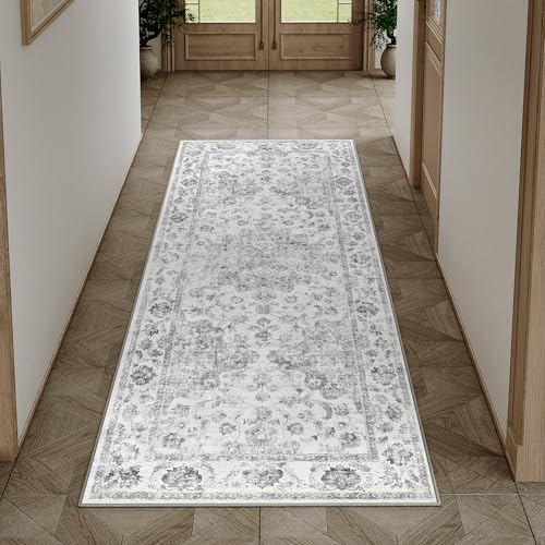 HUGEAR Alfombra Pasillo 60x180cm Gris Antideslizante