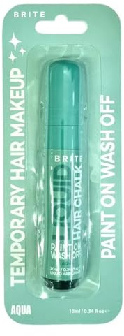 Brite Liquid Aqua Hair Chalk | Cruelty-Free, Easy to Apply, & Washes Off Effortlessly | Vegan Temporary Hair Color | 0.34 Fl Oz