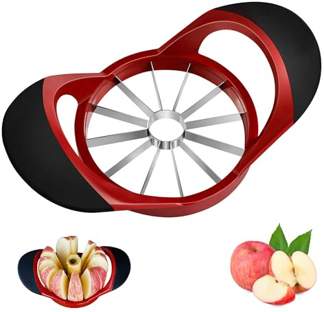 YC Kitchen Apfelschneider, Apfelentkerner aus Edelstahl - Werkzeug mit 12 superscharfen Klingen, leichter Apfelschneider und -entkerner mit rutschfestem Griff