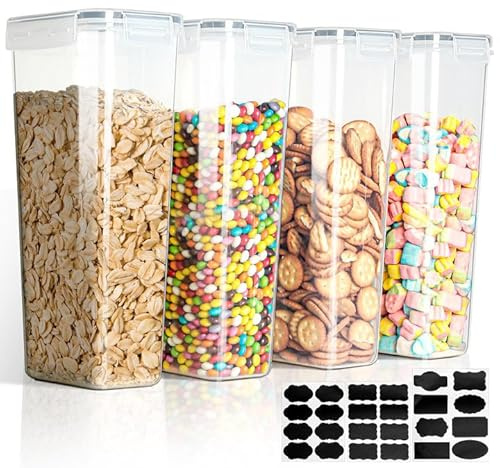 VINATO 2.8L Botes Cocina Almacenaje - Set De 4, Recipientes HerméTicos Para Alimentos, Para Almacenar Cereales, Pasta, Harina